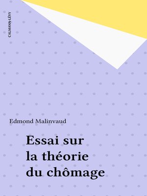 cover image of Essai sur la théorie du chômage